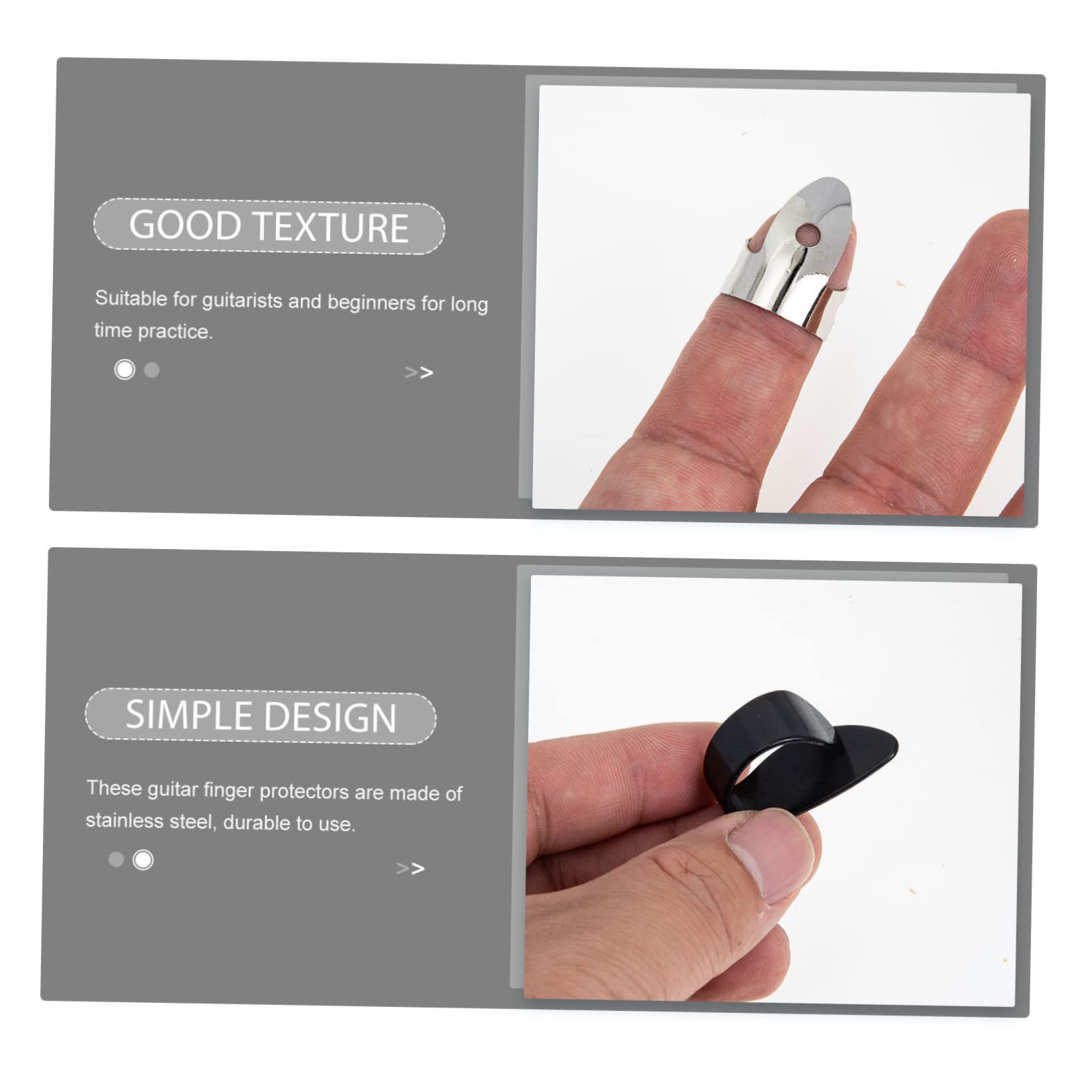 SUPVOX 3juegos Púas De Guitarra Ajustables Para Dedos Protección Cómoda y Práctica Para Guitarristas Adecuadas Para Guitarras Eléctricas Acústicas y Clásicas De Accesorios