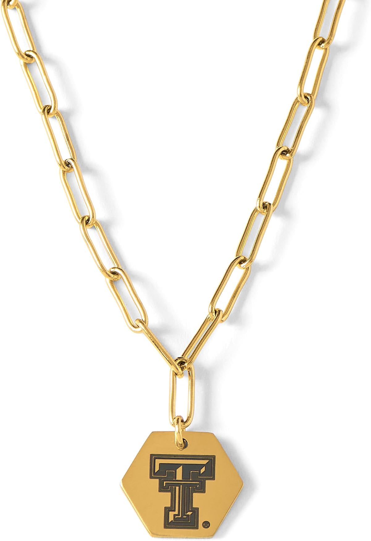 Sorority ShopTexas Tech University Paperclip Necklace - Paperclip Chain Necklace for Women, 18K Gold Paperclip Chain Necklace, Perfect University Gift, Tarnish-Proof