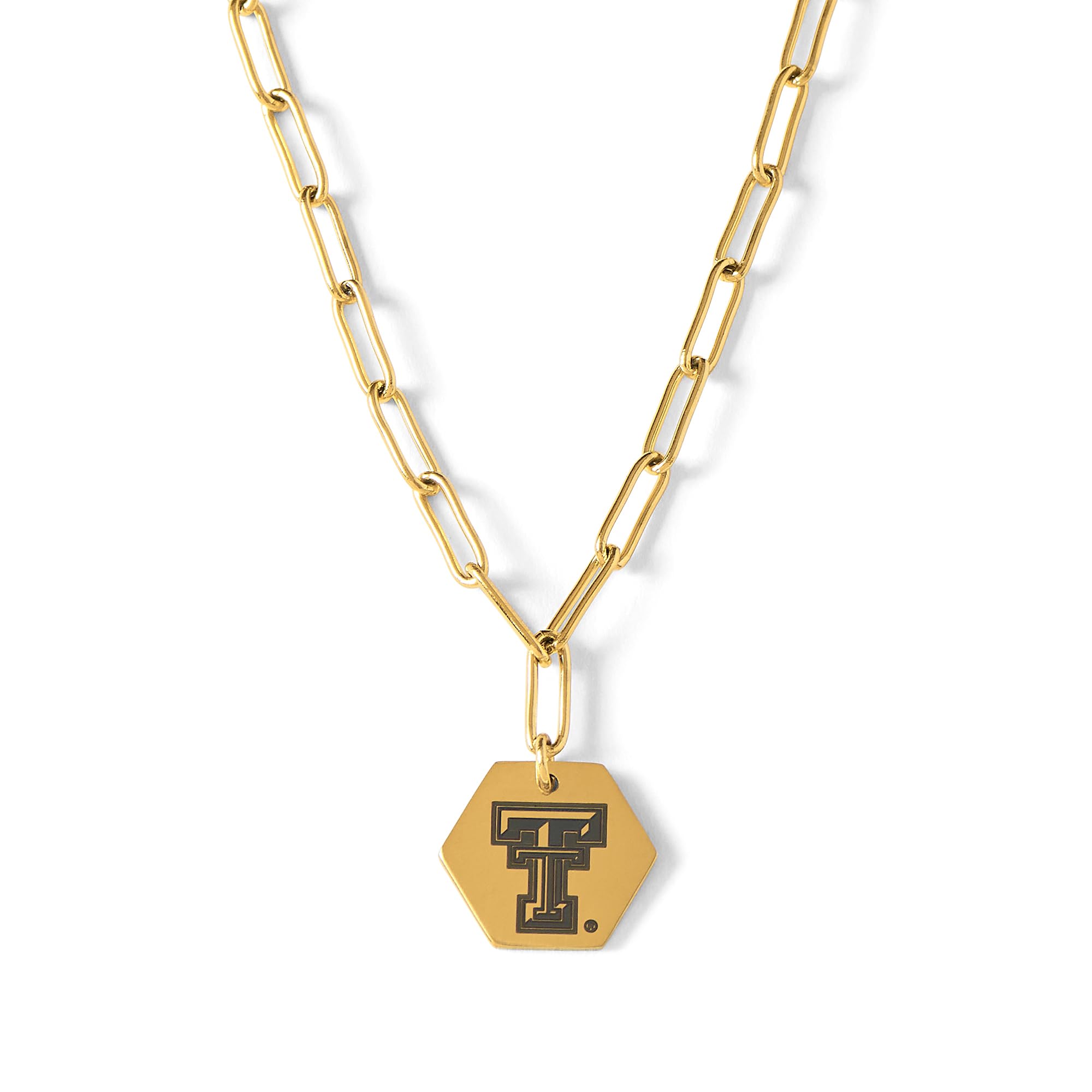 Sorority ShopTexas Tech University Paperclip Necklace - Paperclip Chain Necklace for Women, 18K Gold Paperclip Chain Necklace, Perfect University Gift, Tarnish-Proof