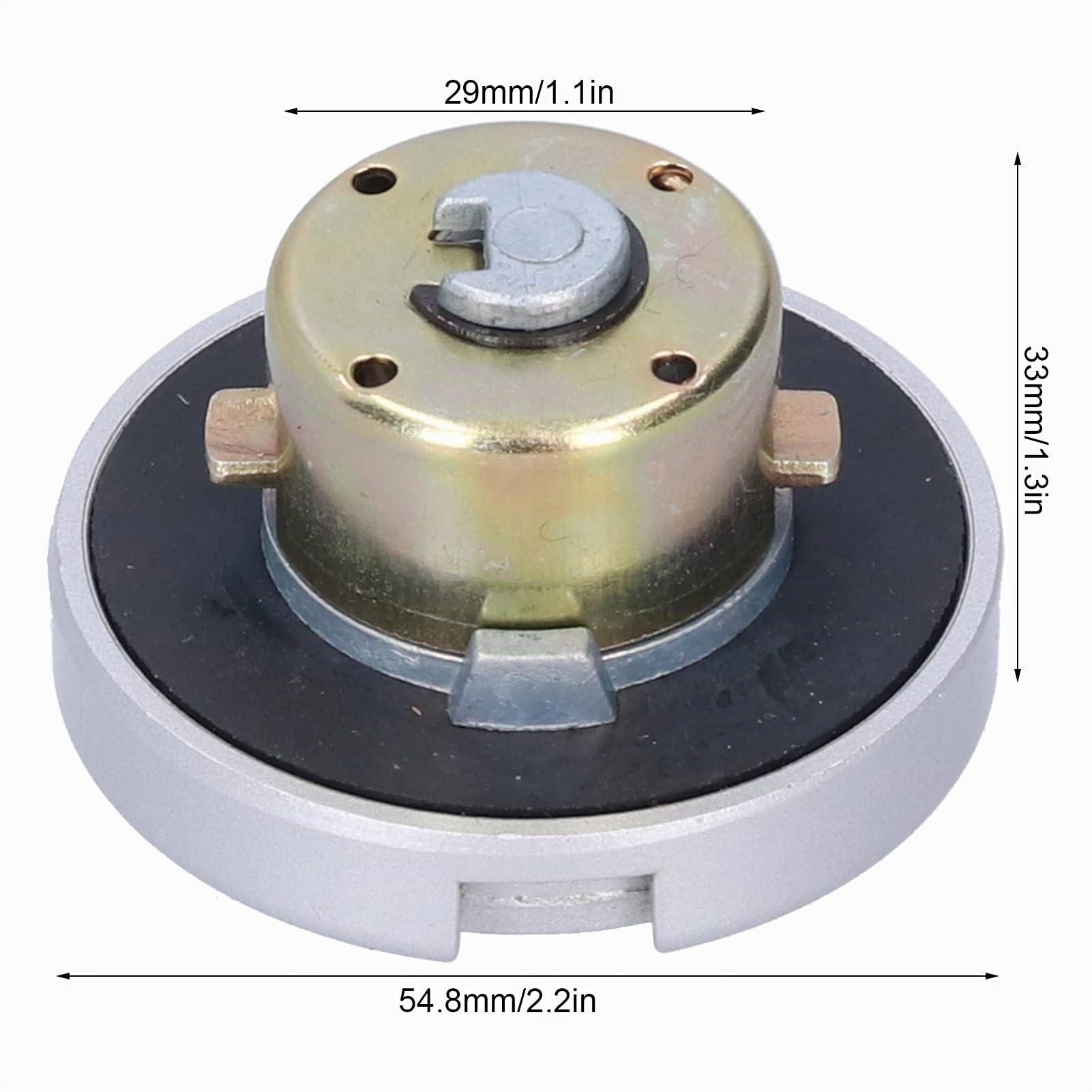 KIMISS Tappo del Serbatoio del Carburante, Tappo del Serbatoio del Gas con Chiavi Parti in Acciaio Inossidabile Universale per Scooter Moto
