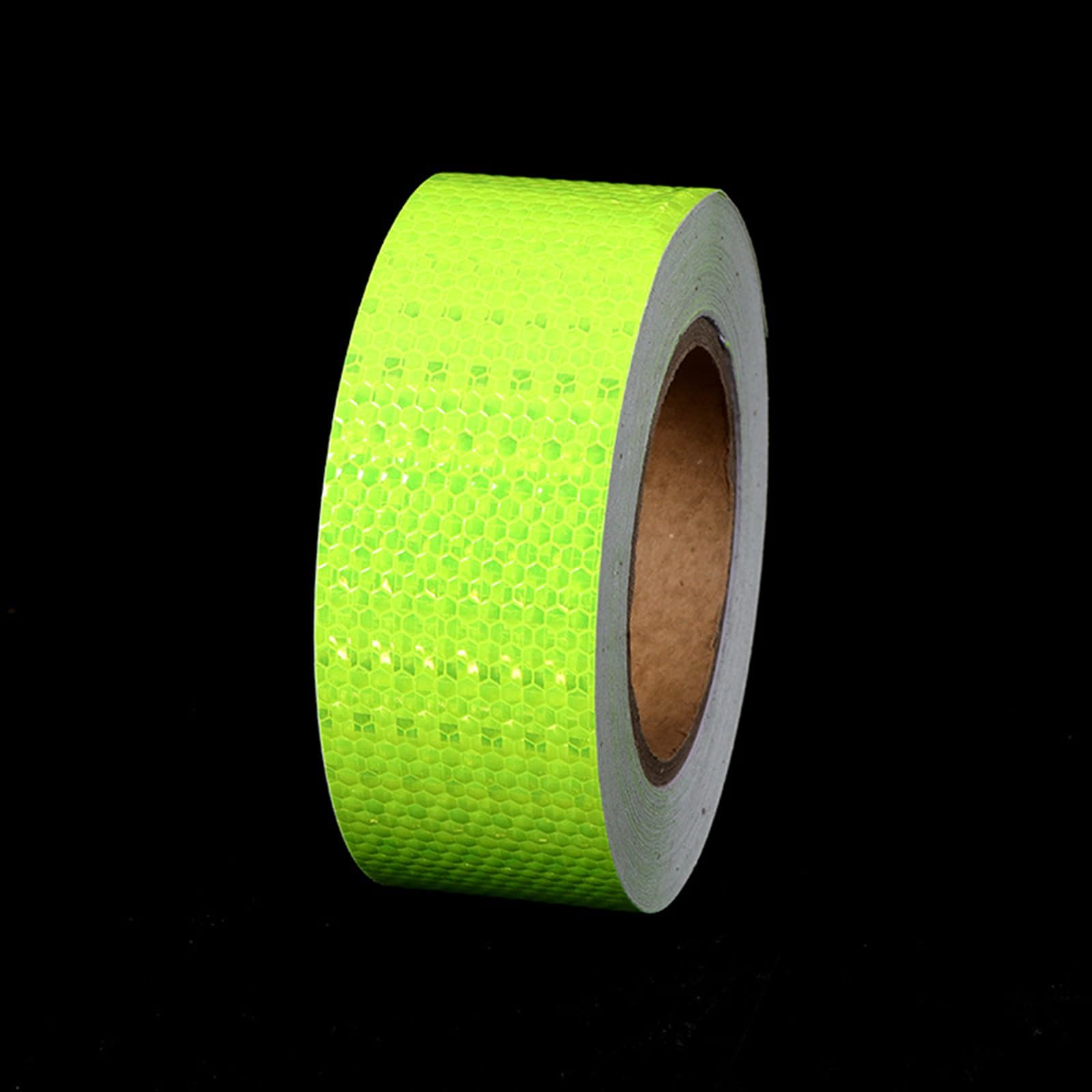 eallen Verde Fluorescente Cinta Reflectante Adhesiva 5/10/20CM X 25M, Cinta Adhesiva De Advertencia Reflexiva. Tira Seguridad Alta Visibilidad,Width 5cm