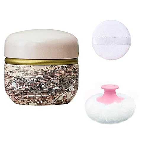 Miniatura 42 de Soplo de polvo corporal y recipiente para polvo de polvo, soplo de polvo para mujer y estuche para polvo para baño y viajes (Lotus)