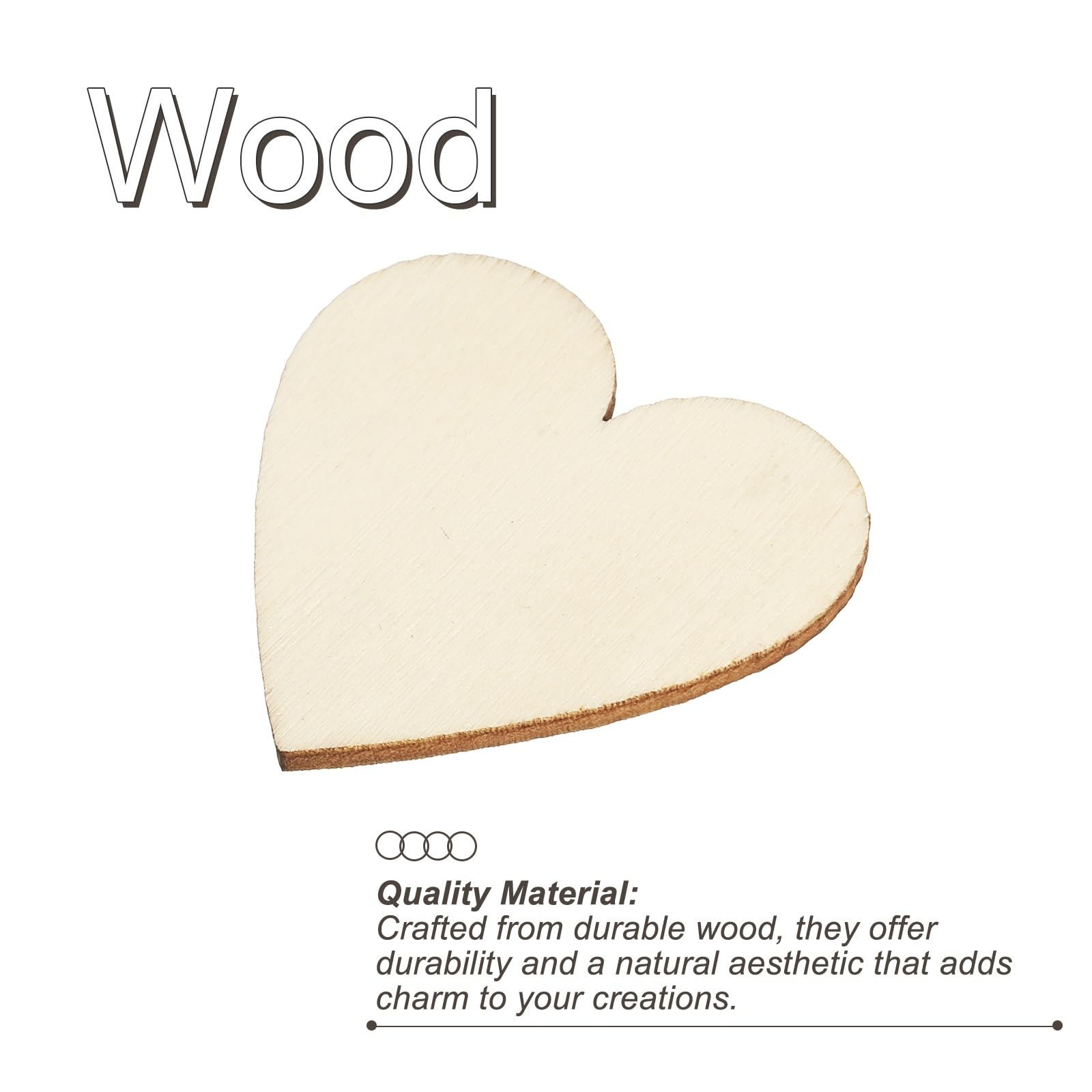 PATIKIL 40mm Wooden Hearts - Image 4