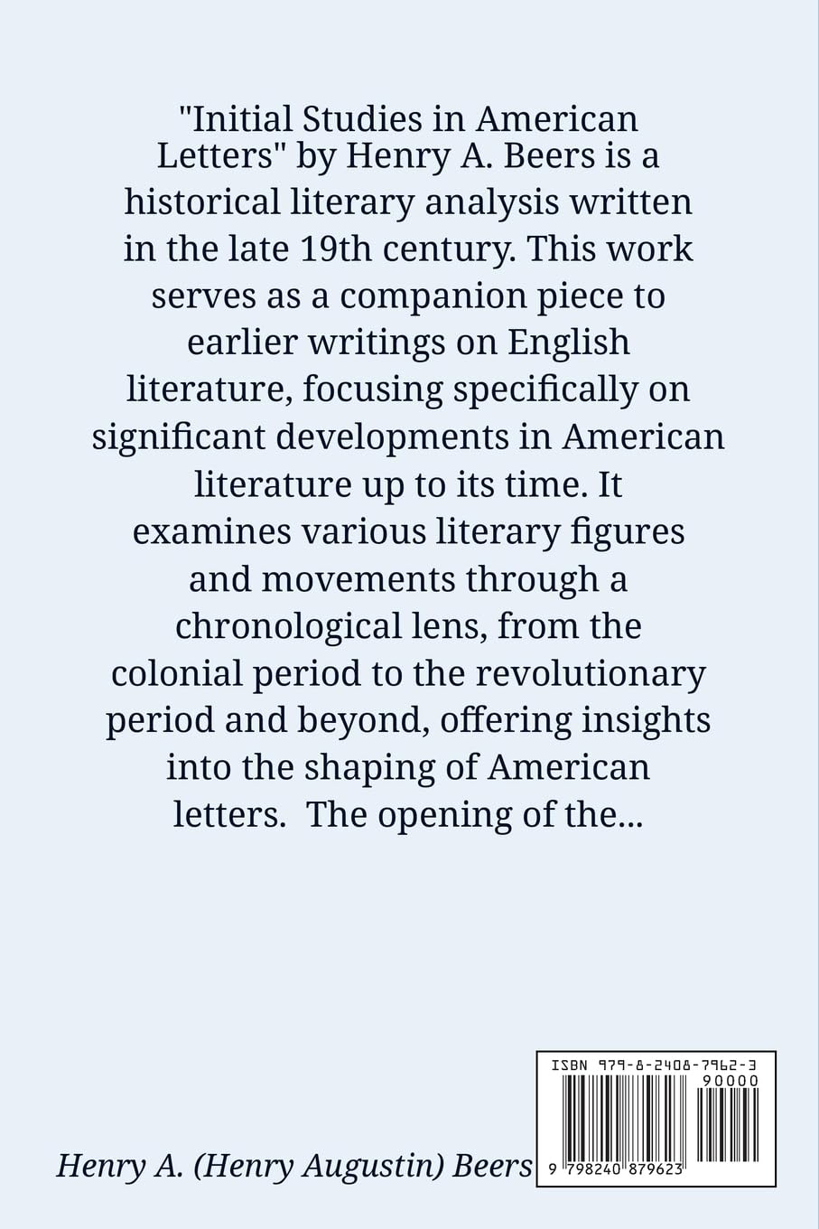 Initial Studies in American Letters