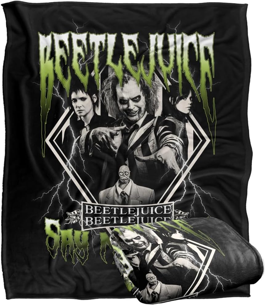 Beetlejuice 2 (2024) Blanket, 60x80 Beetlejuice Beetlejuice Group Band Silky Touch Super Soft Throw Blanket