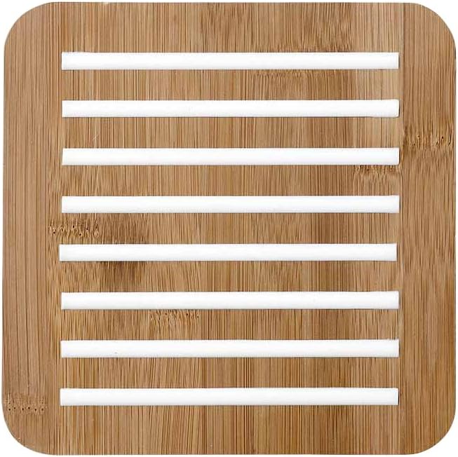 Ladelle Trivet Classic 17x17x1cm in white, Silicone, 19 x 19 x 3 cm