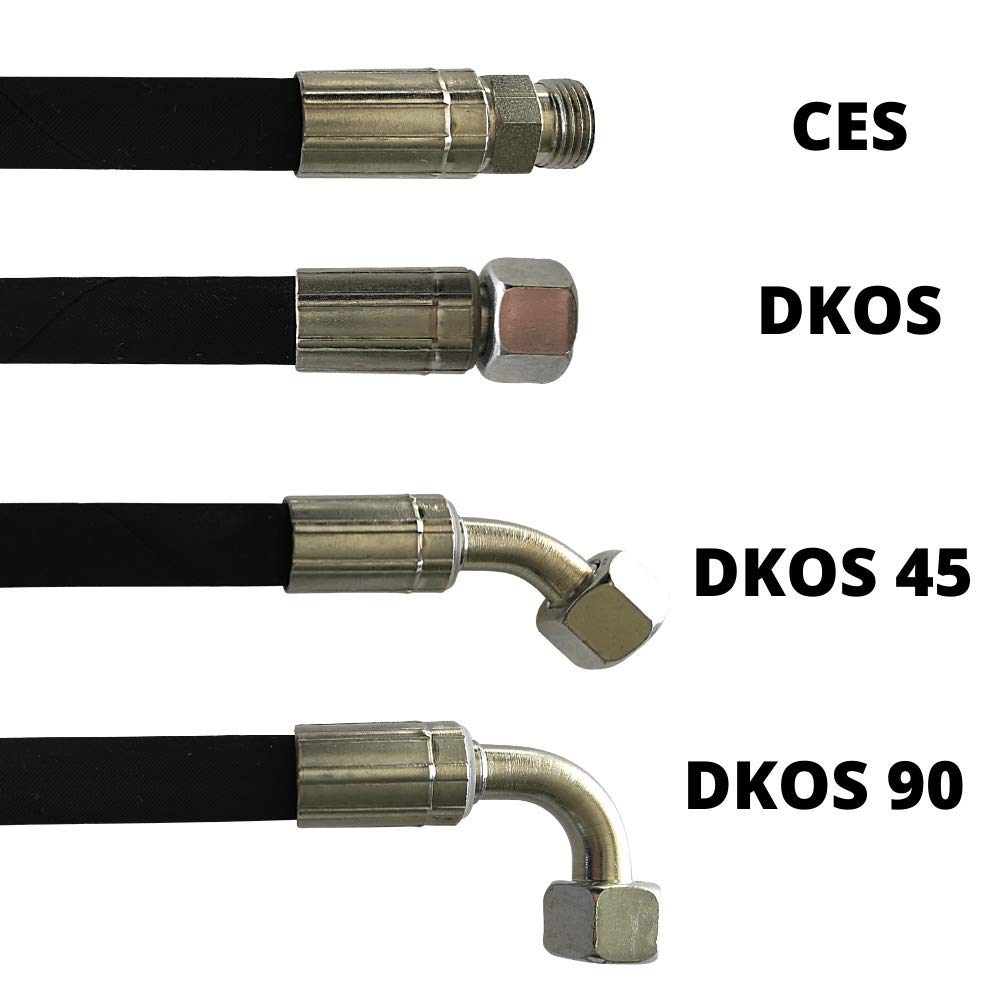 Tubo idraulico 16S, 6400 mm, 1SN DN13, filettatura M24 x 1,5, DKOS - DKOS45, pressione nominale 160 bar