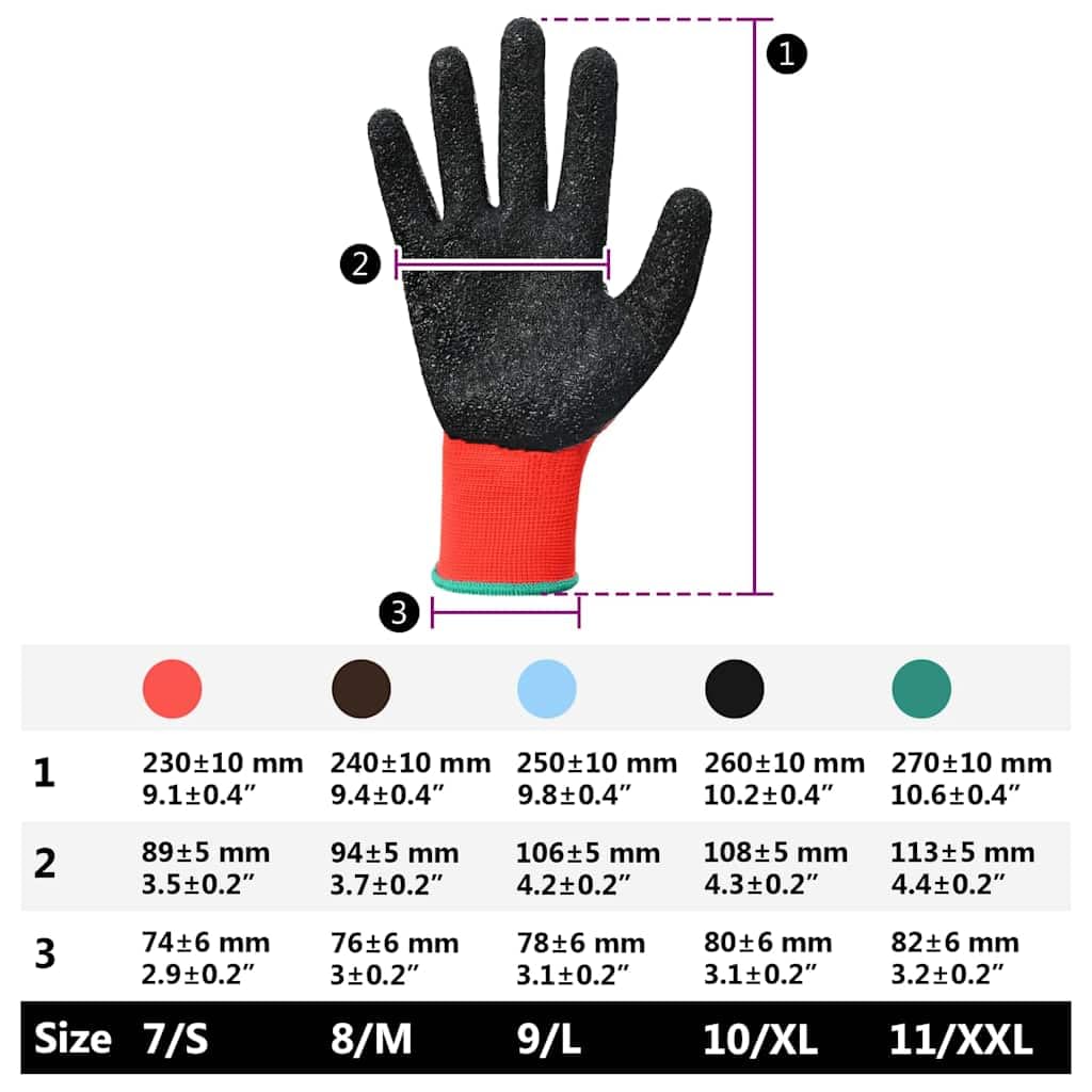 Générique Gants de Travail 24 Pcs Rouge et Noir 11/XXL, Lot de Gants de Jardinage avec Revêtement Latex Texturé pour une Prise Améliorée, Respirants pour Bricolage et Ménage