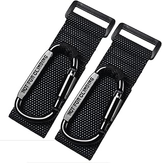 ベビーカーフッククリップ、おむつバッグを掛けるためのバックルロック付きユニバーサルフック、バギー、オートバイ、自転車用のオーガナイザーフック2個パック(ブラック)