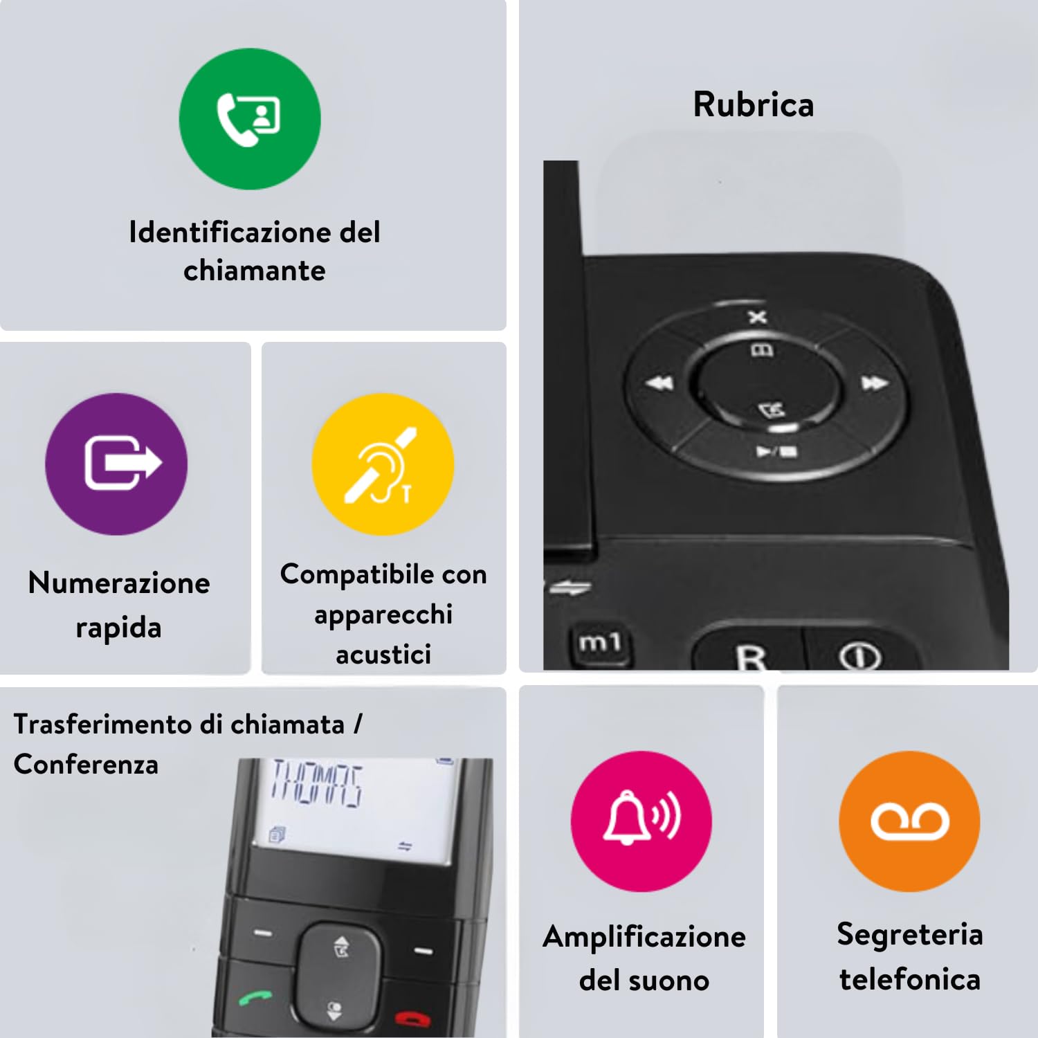 Doro Comfort 4005 Telefono Fisso Casa + Telefono Cordless DECT - Telefono Anziani - Segreteria Telefonica - Cordless Anziani - Chiamata Rapida - Identificazione Chiamante - Vivavoce (Nero)