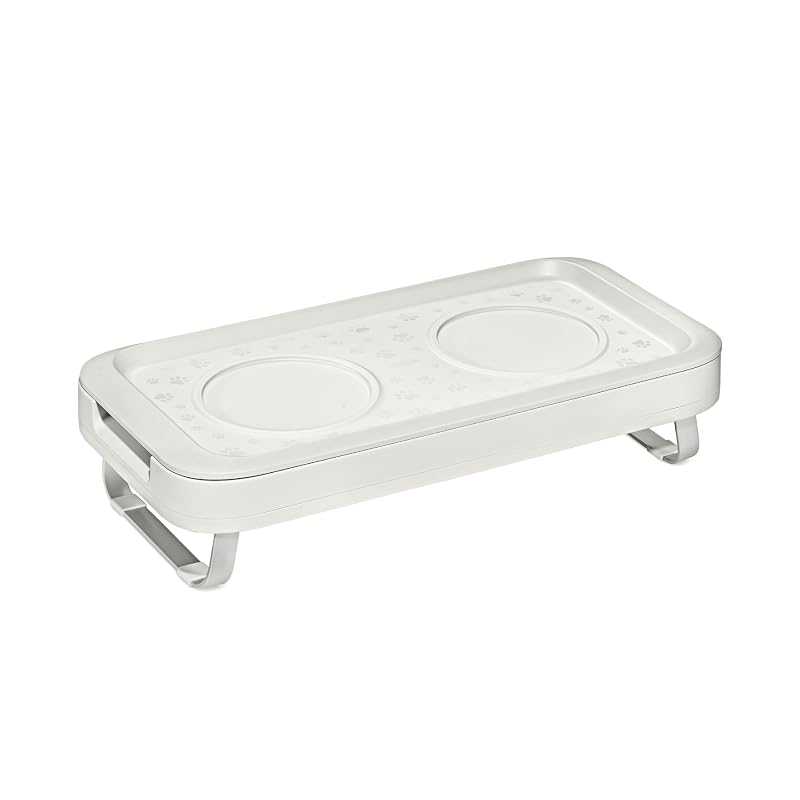 Comedouro elevado ajustável para cães e gatos OXO, branco