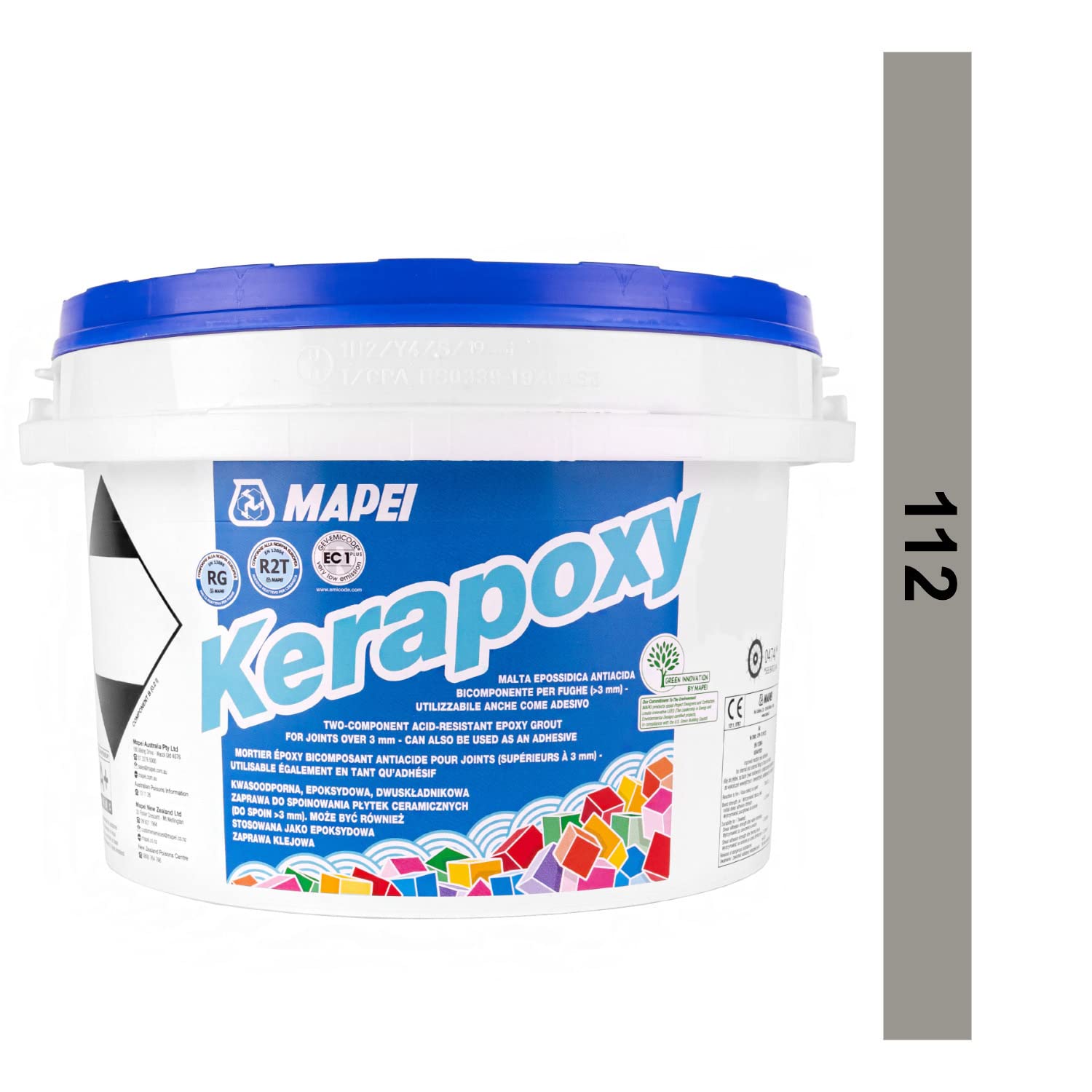 MAPEI Kerapoxy - Mortero para juntas de resina epoxi para baldosas 2K gris medio 2 kg