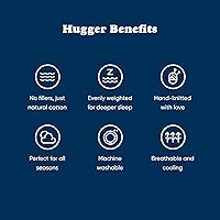 Vista 8 de Bearaby Manta Pesada con Peso de Relleno Oceánico Hugger (Gris Asteroide, 20 libras)