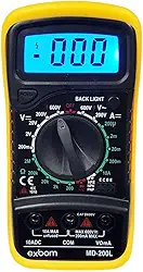 Multímetro Digital Profissional Portátil com Cabo Multi Teste Exbom MD-200L