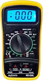 Multímetro Digital Profissional Portátil com Cabo Multi Teste Exbom MD-200L