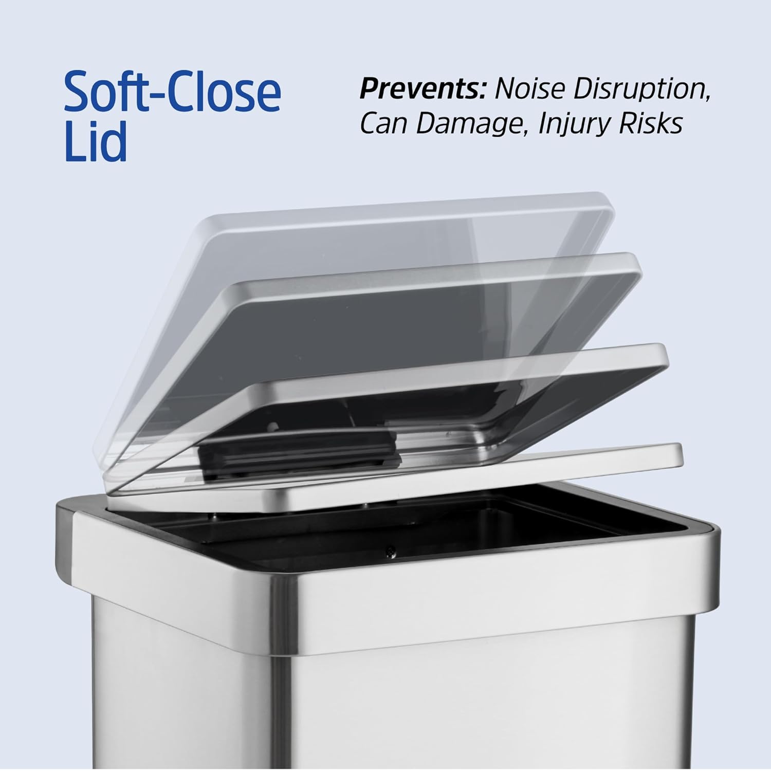 20 Gallon Stainless Steel Large Kitchen Trash Can with Foot Pedal, Soft Close Lid and Trash Bag Retainer Rim