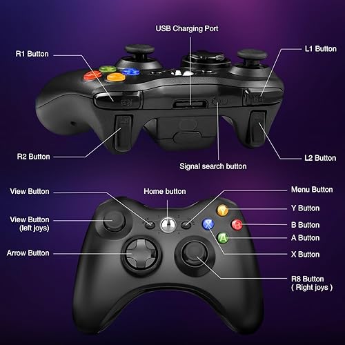 Miniatura 2 de ASTARRY Wireless Controller Compatible with Xbox 360 2.4G Wireless Controller Gamepad Joystick Compatible with Xbox 360&360Slim PC with Receiver