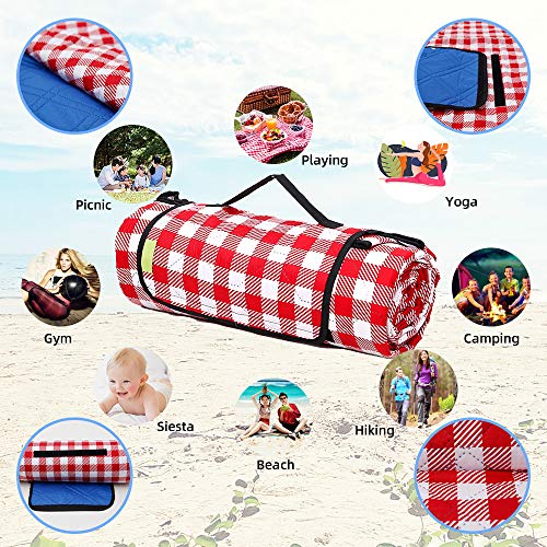 image for Three Donkeys Extra Large Picnic Blanket 79''x79'',Oversized 3 Layers 