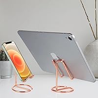 Vista 39 de Paquete de 2 soportes para teléfono celular para escritorio, bonito soporte de metal dorado para teléfono celular, accesorios de escritorio
