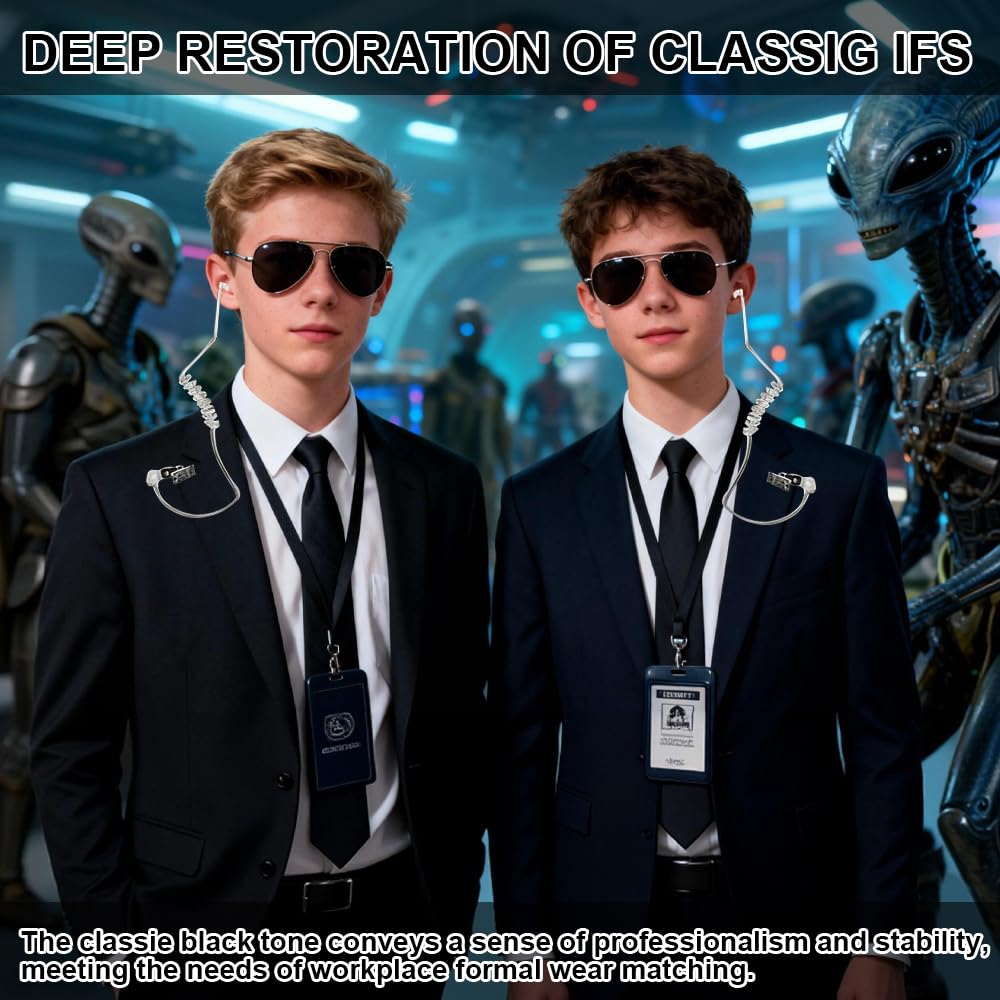 10PCS Agent Costume Accessories Set, Spy Costume Kit with ID Holders Ties Sunglasses Earpieces Inflatable Green Aliens - Image 4