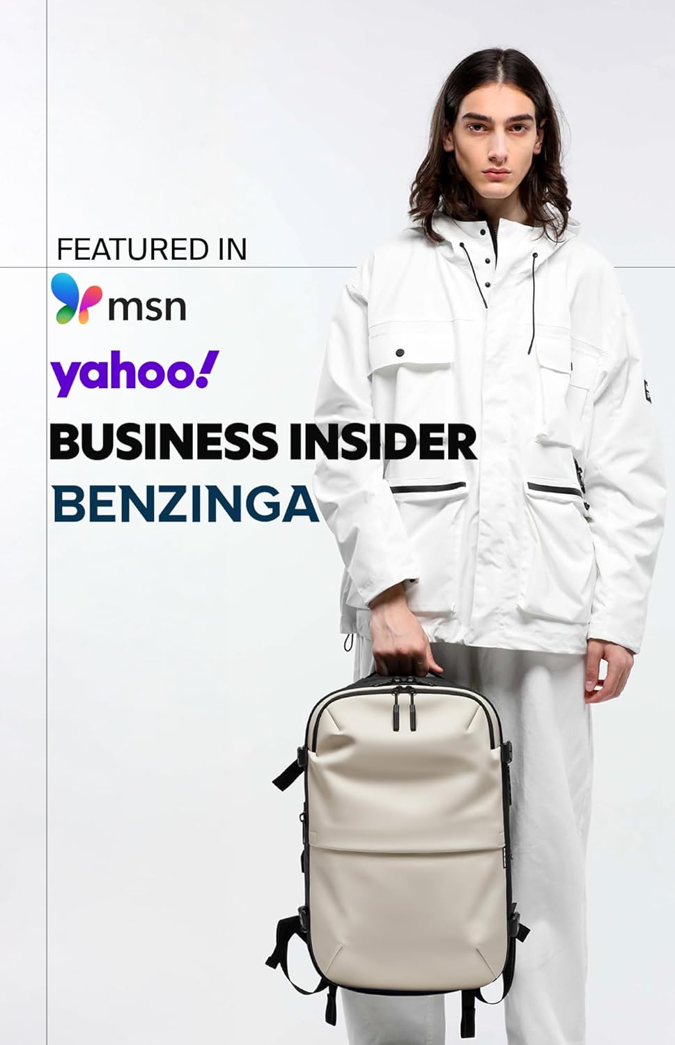 BlackVoyage Vortex Vacuum Seal Travel Backpack 60L Expandable Air Compression System Water Resistant TSA Lock Carry-On Suitcase Luggage White AERO - Vacuum Pump Included - Image 2