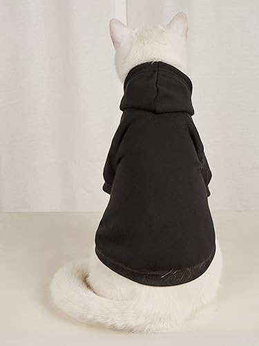Miniatura 2 de QWINEE Sudadera Básica con Capucha para Perro Suéter para Cachorro Disfraces Cálidos para Gato Ropa para Mascotas para Chihuahua Cachorro Gatito