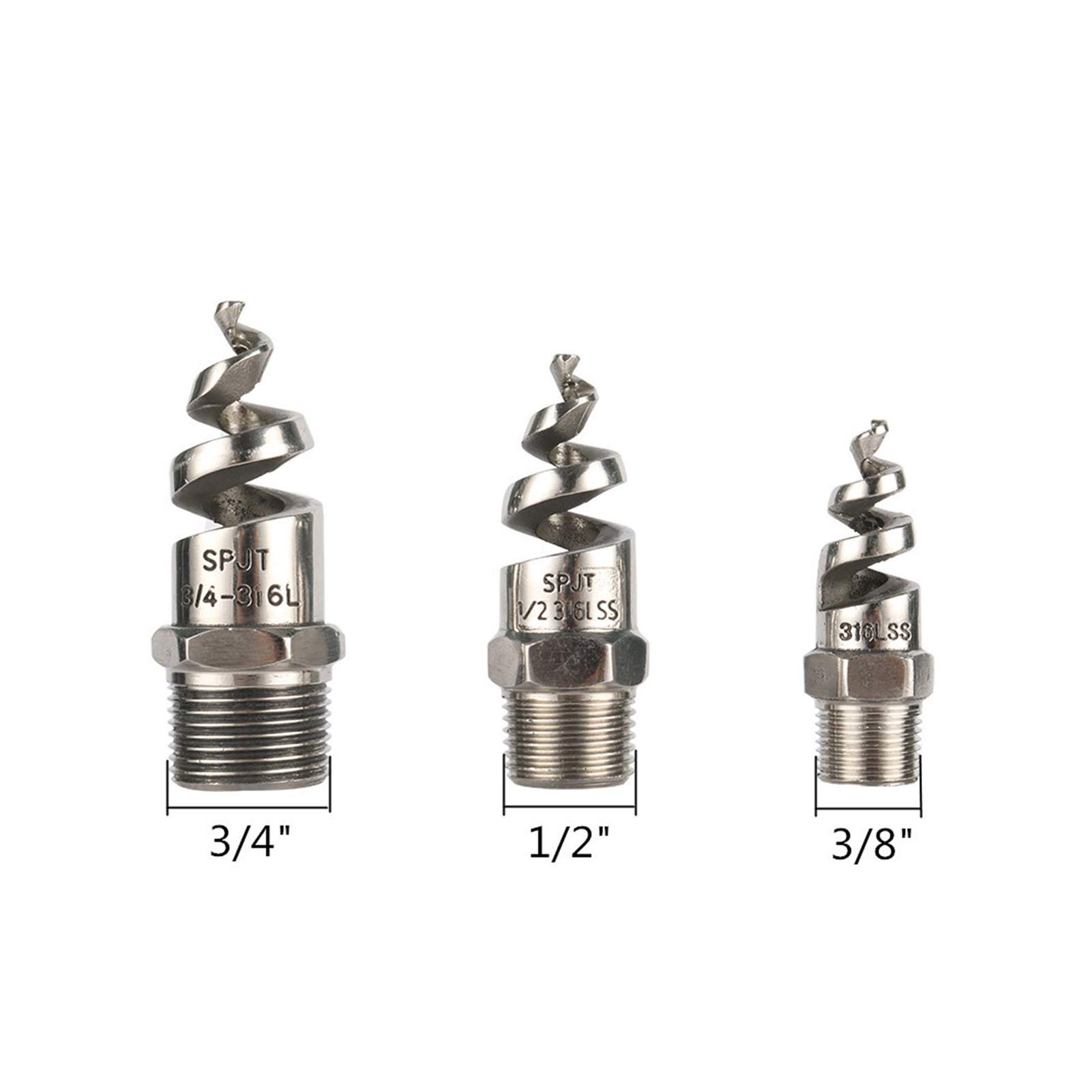 Boquilla espiral cónica de acero inoxidable 120 grados | Riego multicolor de varios tamaños: jardines, céspedes y plantas en macetas(Red)