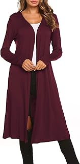 Best Women Plus Size Long Open Front Drape Maxi Cardigan Lightweight Duster Long Sleeve Cardigan Fall (S-4XL) Review 