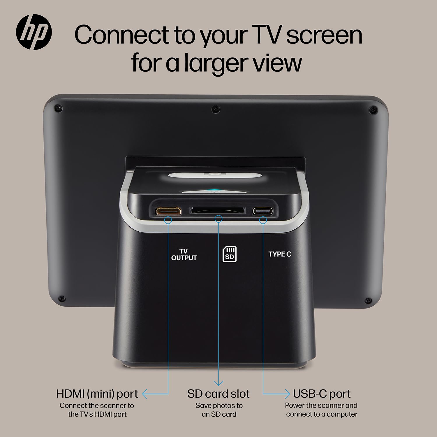 HP FilmScan Touch Screen Film & Slide Scanner Digitizer with 7” Adjustable LCD Screen, Quickly Convert Negatives & Slides to Digital 22MP JPEG Photos, Compatible with 135, 126 and 110 Film & Slides — view 8