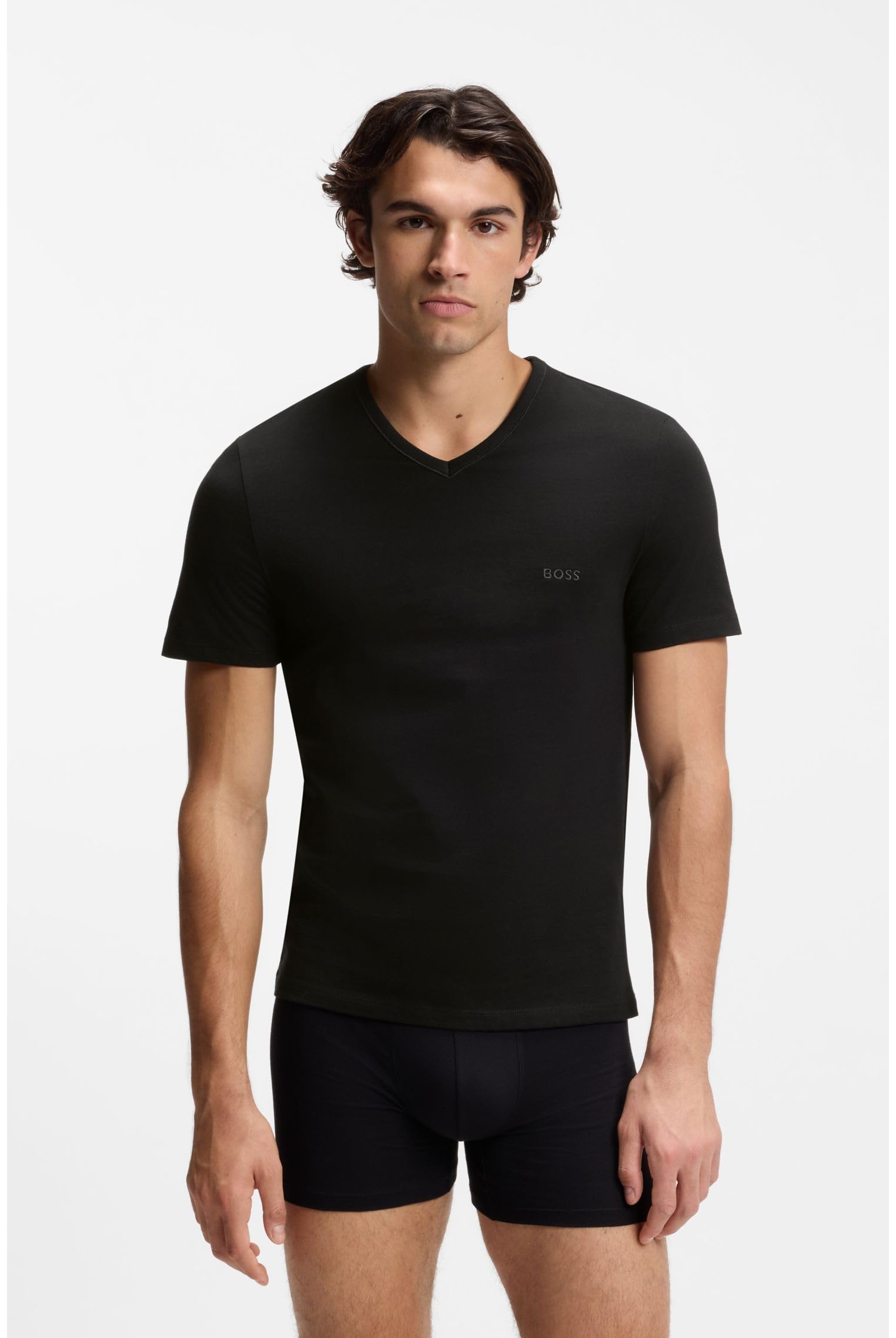 Hugo Boss Mężczyźni Rn 3P Classic T-Shirty, Czarny, M