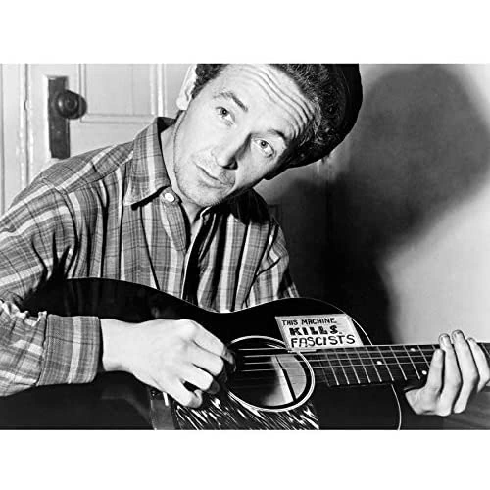 Aumuller Portrait Folk Singer Woody Guthrie Kill Fascists Photo Unframed Wall Art Print Poster Home Decor Premium