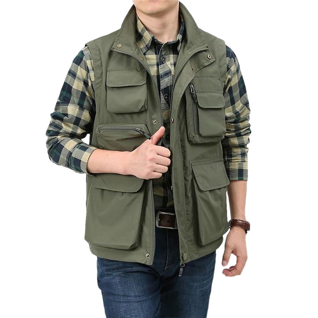 Gilet tactique pour homme - Pour la randonnée, la pêche - Multi-poches - Pour photographe - Pour l'extérieur
