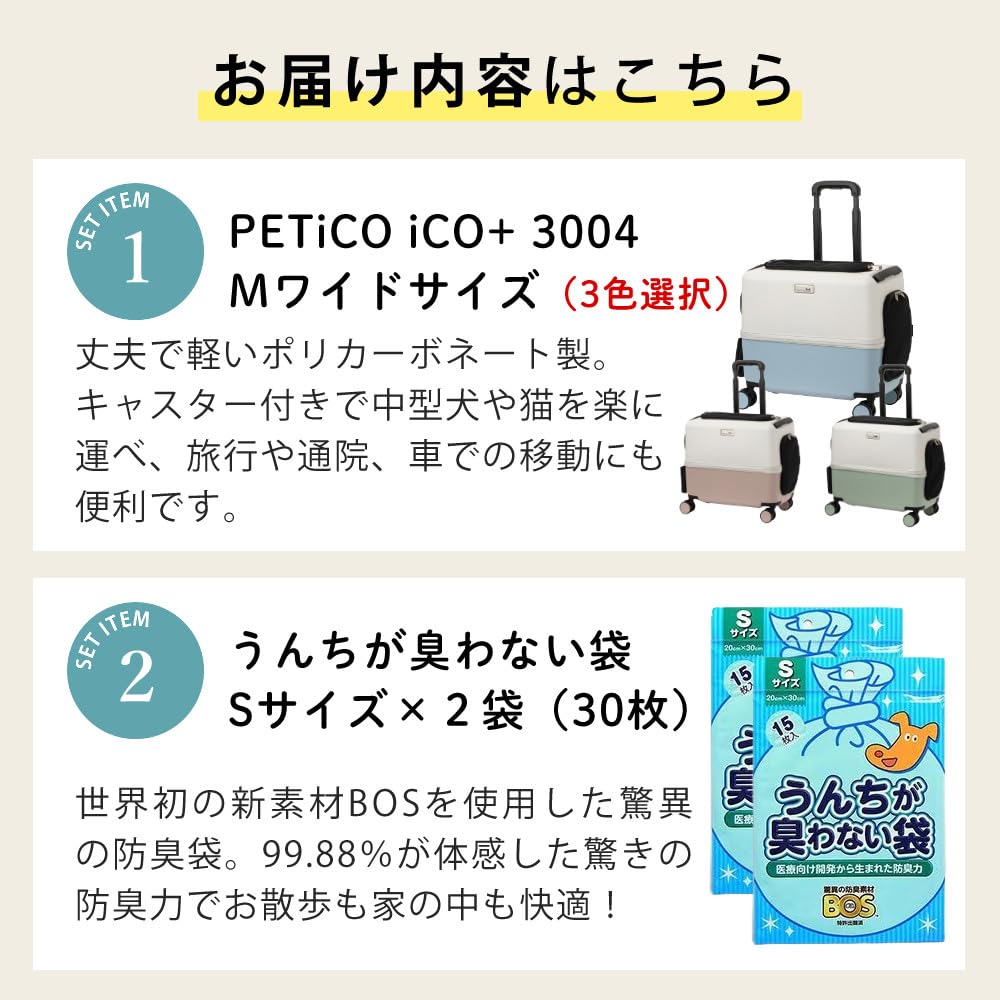 Amazon.co.jp: ペットキャリー ペチコ PETiCO iCO+ イコプラス Mワイド
