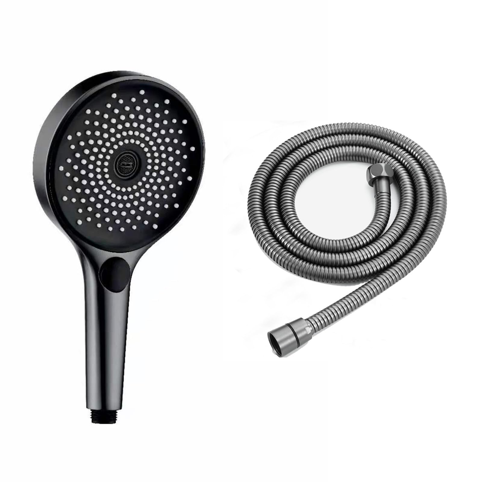 Duschkopf mit Wandanschluss & 1.5m Schlauch, Handbrause mit 3 Strahlarten aus ABS, Brausekopf mit 360° Drehbarem Halter & Wasserzulauf, Universal Duschbrause für Dusche, Badewanne