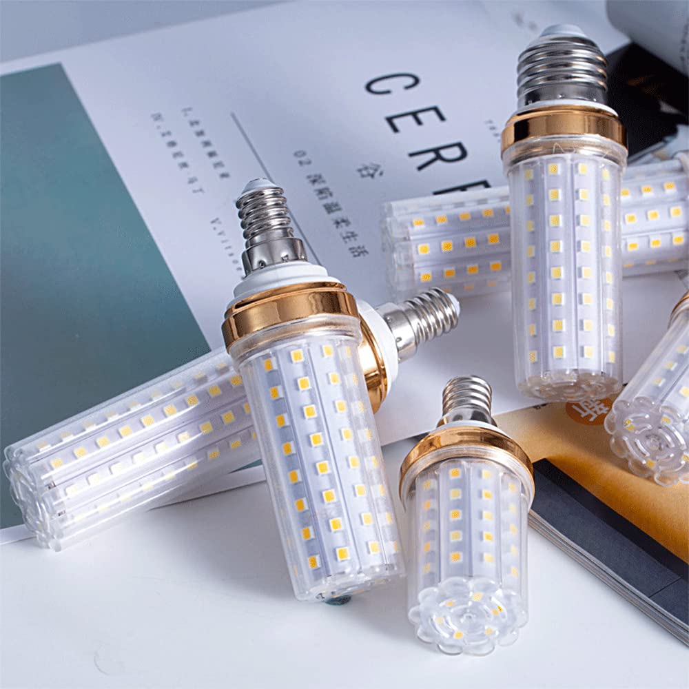 12 W 20 W 24 W 3000 K Warmweiß 6000 K Tageslichtweiß, 1000–2000 Lumen, E27-Sockel, Nicht dimmbar, LED-Maisglühbirne, Standardersatz, 10er-Pack (Silber)