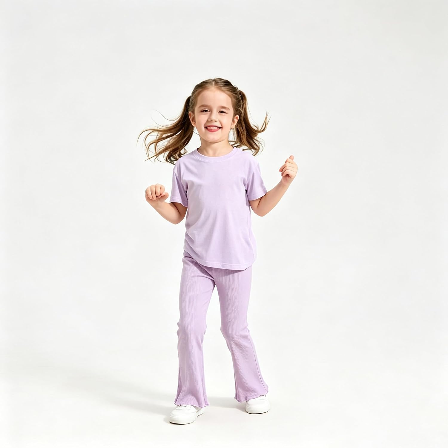 EmaoFun Girl's Bootcut Leggings 3Packs,Cotton Kids Bell Bottoms Pants(2-7 Years)