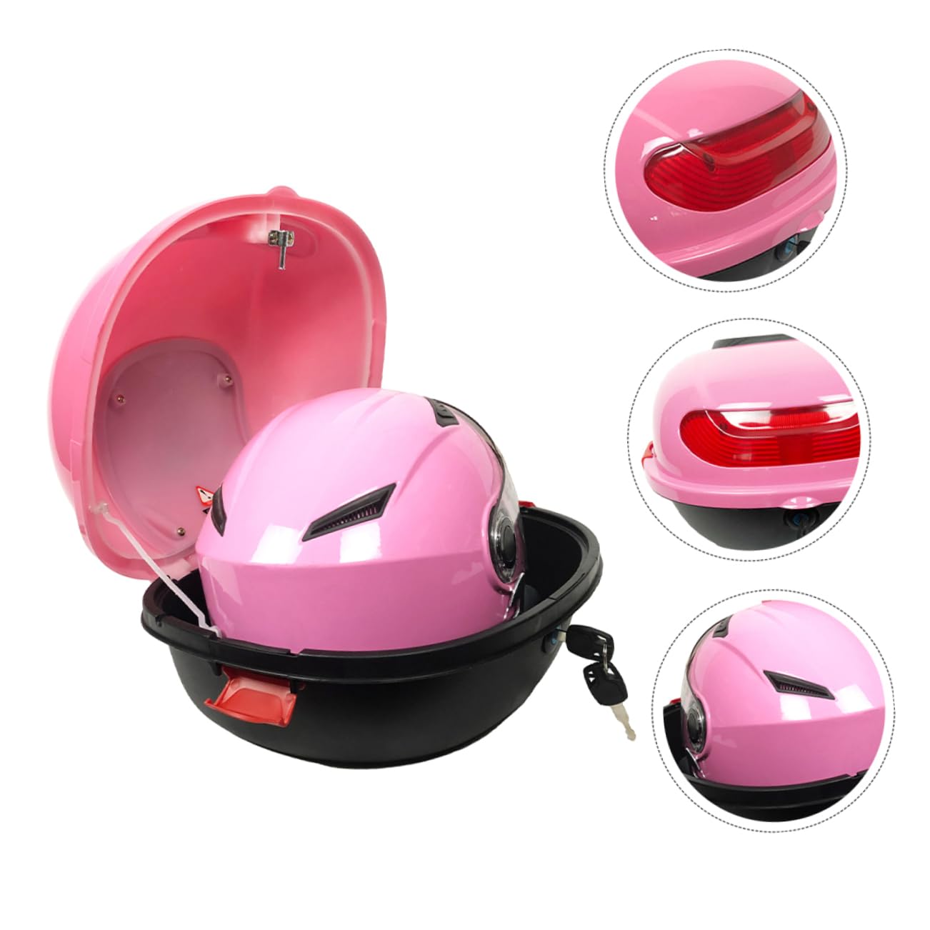 Ciieeo Bauletto Moto in Pp Rosa con Schienale, Design Rinforzato e Interno Capiente, per Viaggio e Conservazione Sicura degli Oggetti