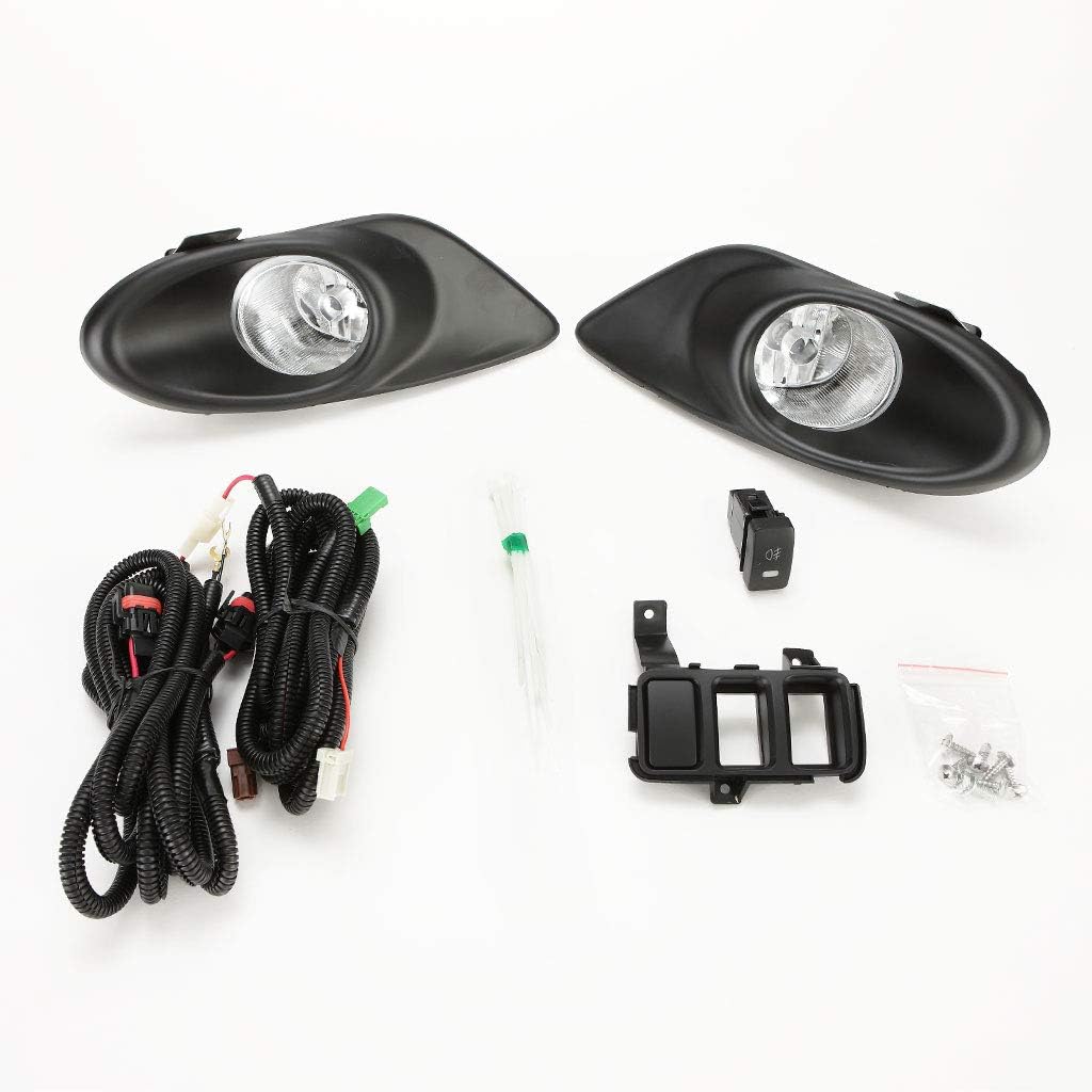 LEDIN Fog Lights Compatible for 2008-2010 Honda Accord Sedan 4 DOOR (OE Style Clear Lens with Switch, Bulbs, Relay, Bezels, Wires)