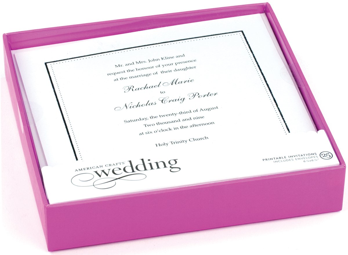 Damask Flocked Printable Invitation/Envelope 25-Pack: 6-1/4" Square