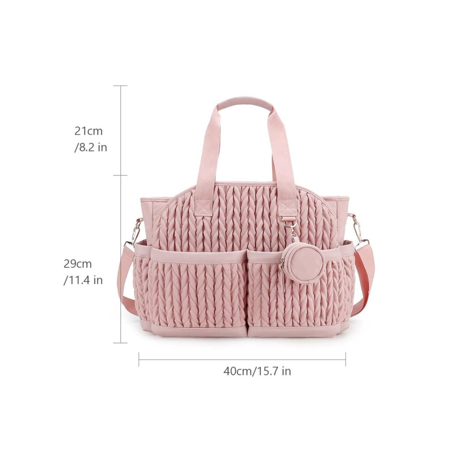 Sac à Langer avec Pochette Matelassé Sac à Langer avec Bandoulière Gran Capacité pour Mamans