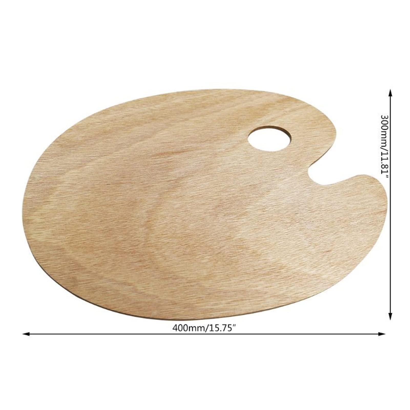 Palety farb Drewniana paleta artystów z otworem na kciuk Obraz olejny Akryl Farba owalna paleta malarska Taca na paletę farb Taca (kolor: 20x30 cm, rozmiar: jeden rozmiar) (30x40 cm jeden rozmiar)