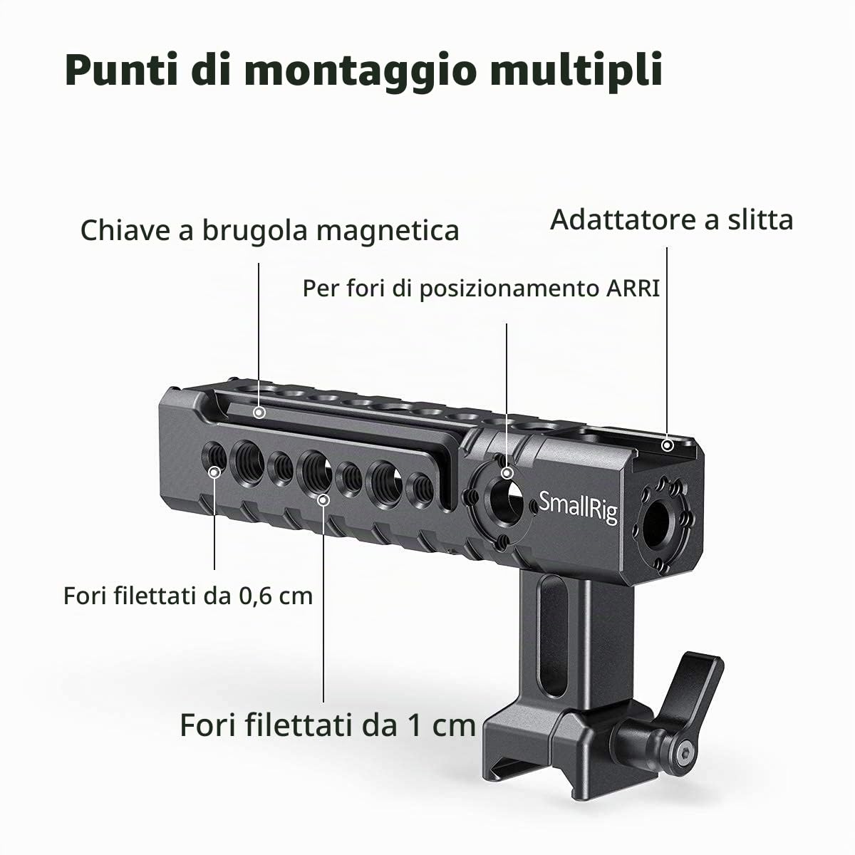 SMALLRIG Maniglia di NATO Clamp per Fotocamere/Videocamere/Telecamere di Azione, Gabbie per Fotocamere - 1955