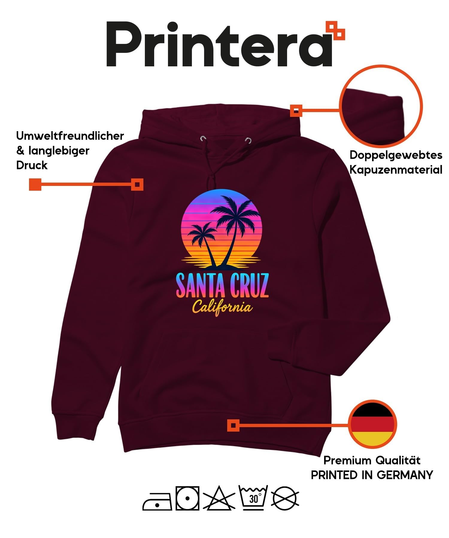 California bluza z kapturem z motywem zachodu słońca