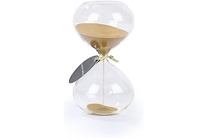 Gold Bookshelf Decor: SWISSELITE Hourglass Sand Timer