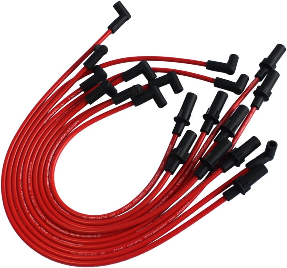 JDMSPEEDSpark Plug Wire Set 8MM Replacement for Dodge B150 B1500 B250 B2500 B350 B3500 Dakota Durango Ram 1500 2500 3500 Ramcharger W150 Truck Van 1990-2003 Red Ignition Spark Plug Wires