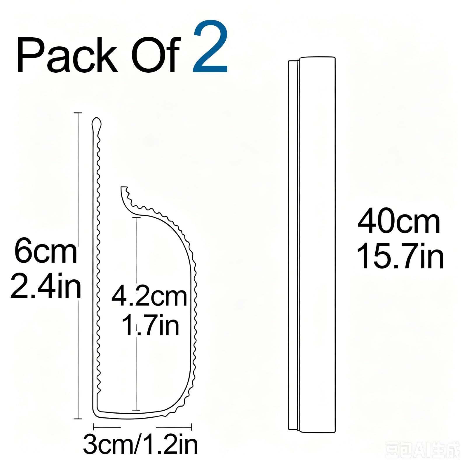 Zestaw 2 Sztuk Organizer do Kabli pod Biurko 40x6cm System Zarządzania Przewodami do Domu i Biura(Brown)