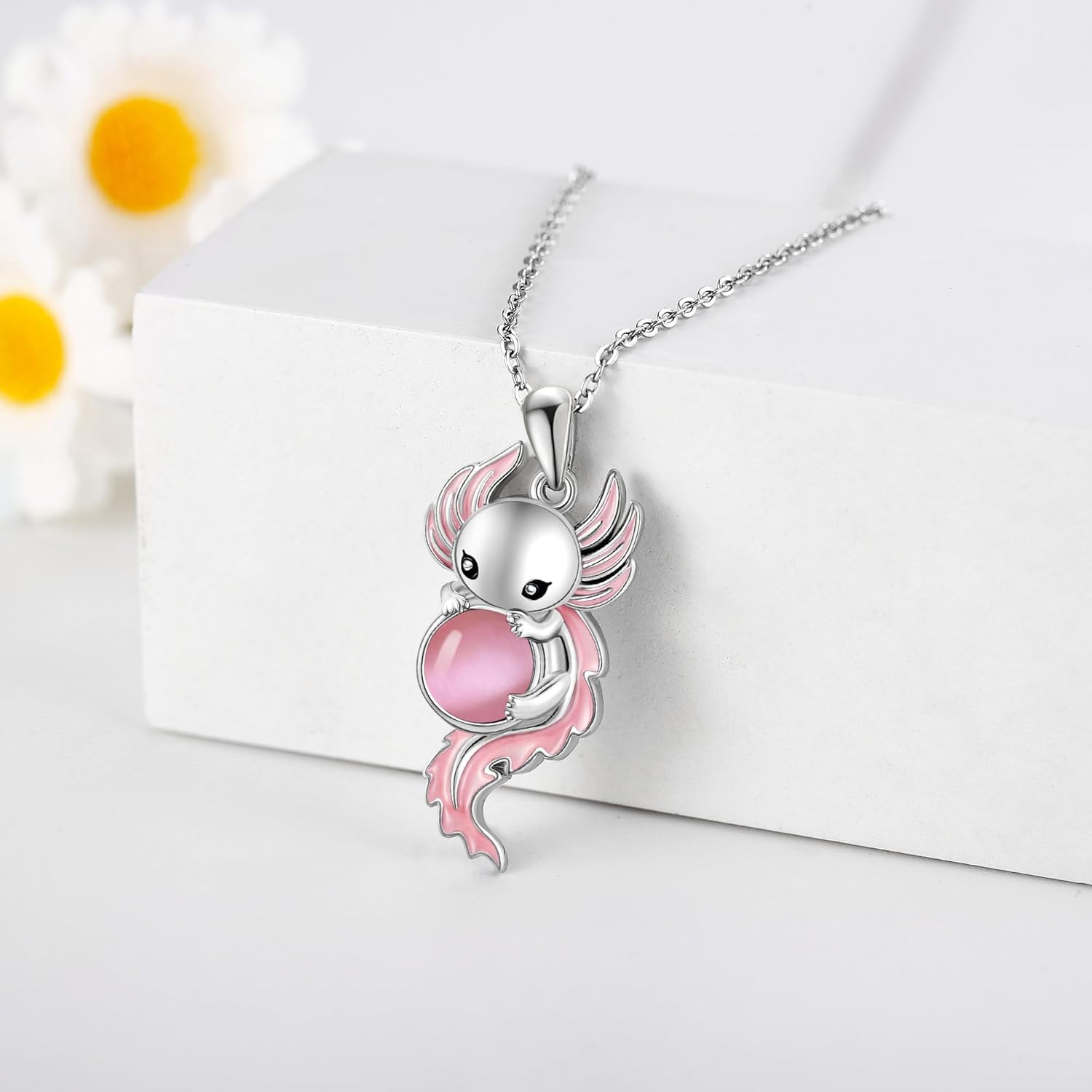 Paw/Bearded Dragon/Axolotl/Fox/Possum/Otter/Bat/Dragonfly/Phoenix/Peacock/Koala/Corgi Necklace Sterling Silver Cute Animal Necklace for Women Animal Jewelry Gifts for Women Mother