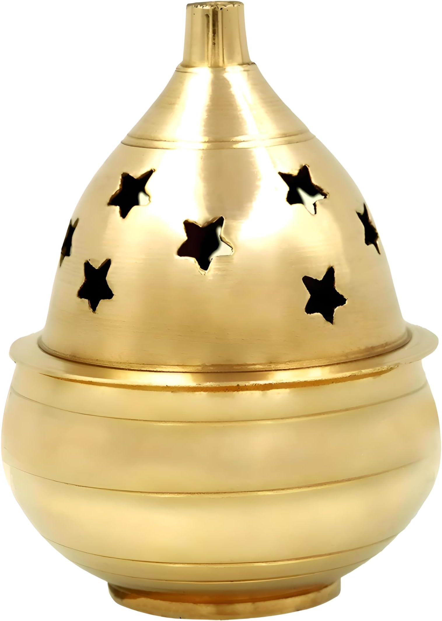 Shubhkart Nitya Kuber Goblet Brass Table Diya Oil Puja Lamp - Decorative Round for Home Office Pooja Articles-Diwali Gift Wedding Gift Decor (Height: 3 Inch) - 105 GMS (Size 3)