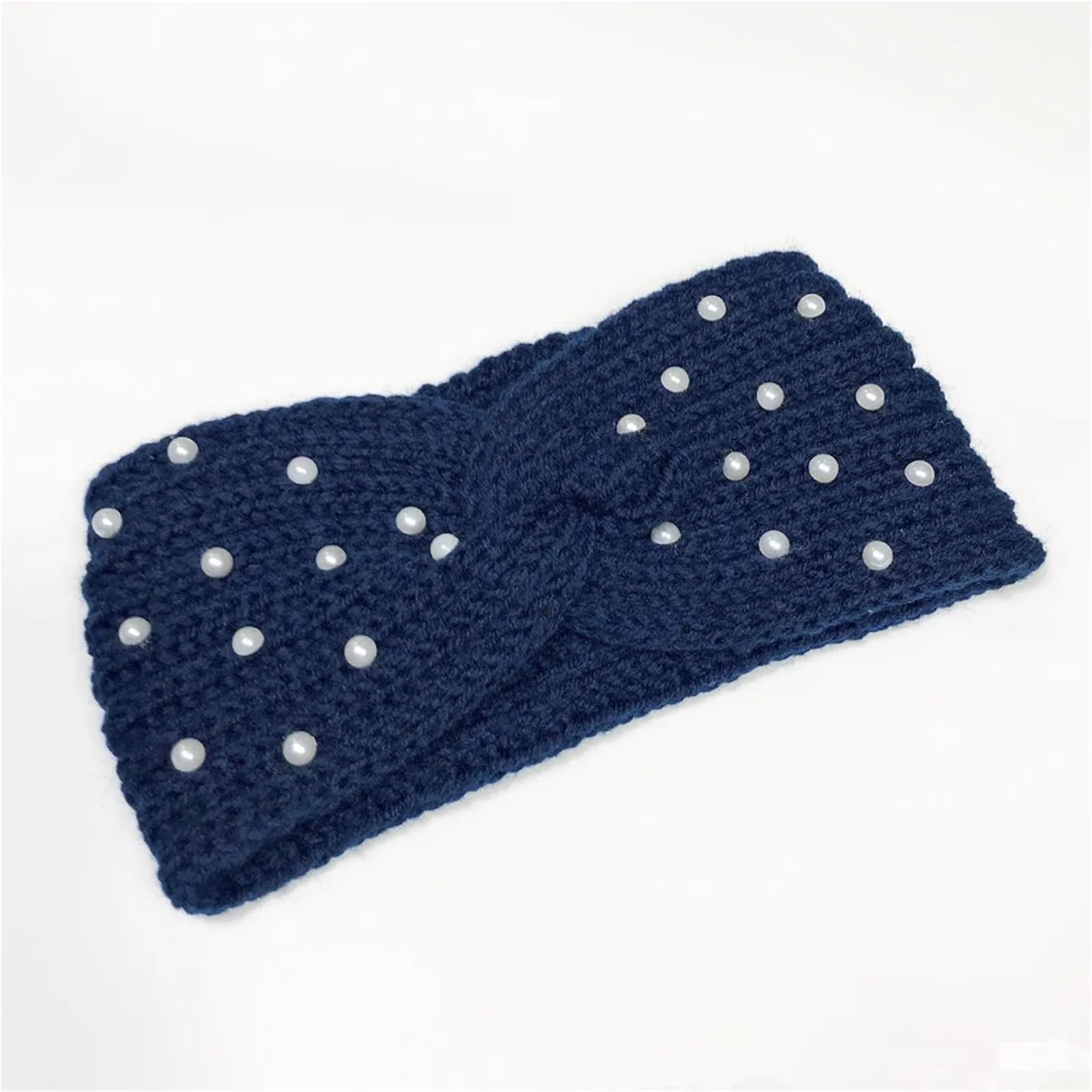 Stirnband 3PCS Perle Gestrickte Kreuz Stirnbänder for Frauen Mädchen Handgemachte Haar Zubehör Herbst Winter Headwear Ohr Wärmer Elastische Haarband Winter Stirnband(Green A)