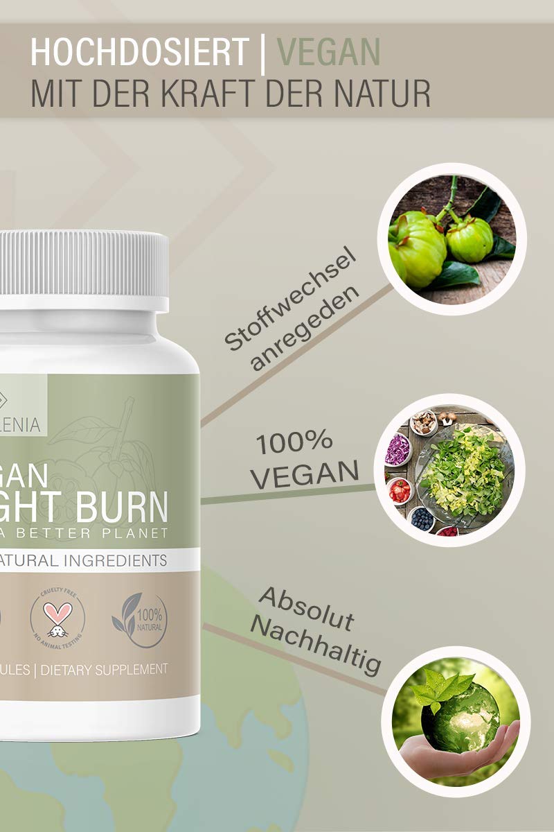NEU: Enolenia® NIGHT F-BURN Kapseln VEGAN - 1 Kapsel pro Nacht mit Garcinia Cambogia Extrakt - für Männer & Frauen, schnell + Hochdosiert - aus hochwertiger Produktion in Deutschland (1x)